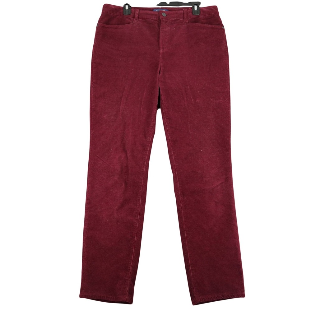 Talbots Corduroy Pants Womens 12 Burgundy Straight Leg 5-Pocket Casual Office